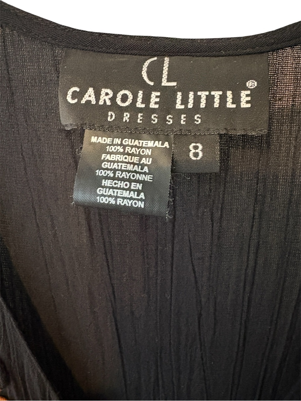 Carole Little Black Maxi Dress with Orange, Green & Blue Panels - Picture 4 of 4
